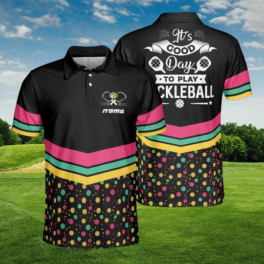 Discover Funky Pickleball Polo Shirt, Good Day to Play, Personalized Name, Unique Pickleballer Gift