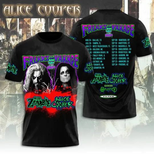 Alice Cooper x Rob Zombie Inspired 3D Fan T-Shirt