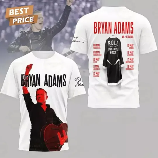 Discover Bryan Adams Roll With The Punches 2025 3D T-Shirt