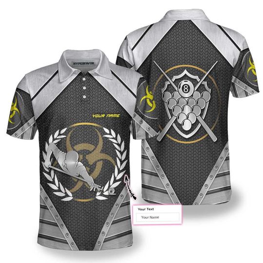 Discover Silver Billiards Custom Polo Shirt, Personalized Billiards Shirt For Men, Billiards Polo Shirt