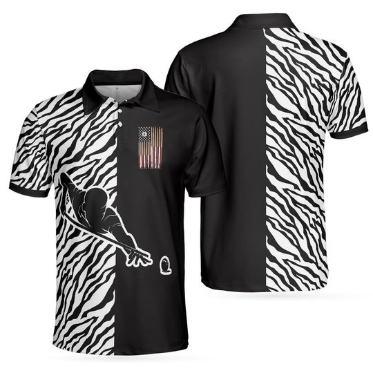 Discover Billiards Zebra Polo Shirt, Cool Billiards Polo Shirt With Zebra Pattern, Best Pool Shirt