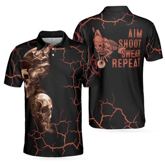 Discover Red Thunder With Skull Polo Shirt