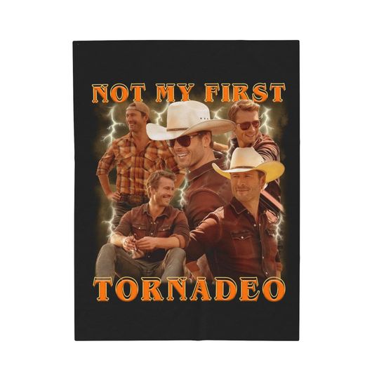 Discover Not My First Tornado Glen Powell Fleece Blanket Tyler Owens Twisters Retro Vintage Quilt