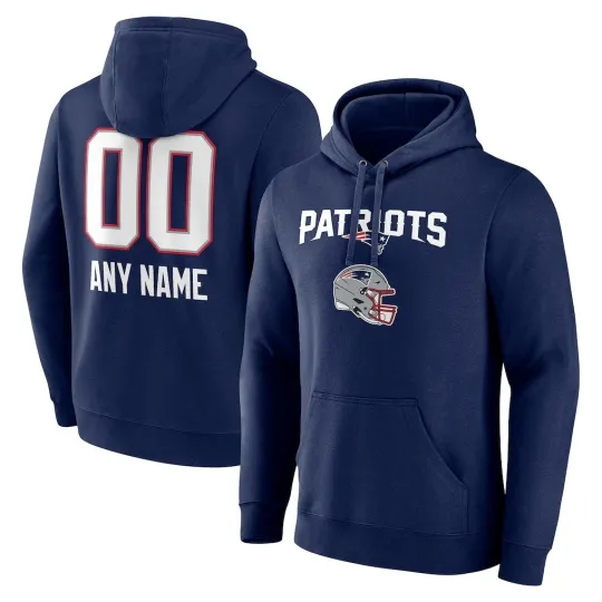 Discover Navy Patriotss Personalized Name Number Team Pullover Hoodie Fanmade