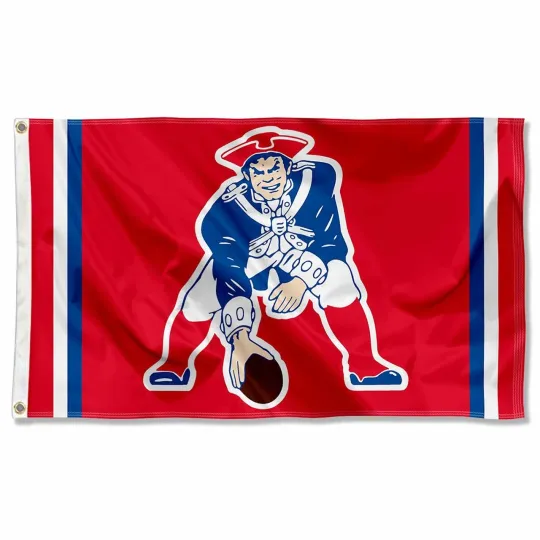 New England Patriots Football ft Classic Logo Retro House Flag