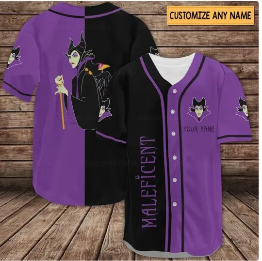 Discover Maleficent  3D Baseball Jersey Shirt US Size Christmas Gift Halloween Gift
