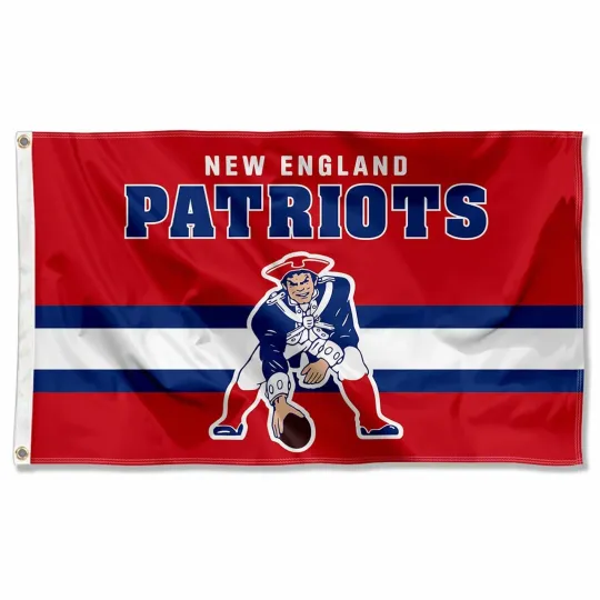 New England Patriots Football ft Classic Logo Retro House Flag