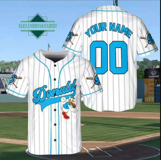 Discover Custom Donald Duck 3D Baseball Jersey Shirt Halloween Gift Best Price Us Size