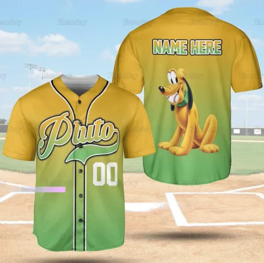 Discover Custom Pluto Dog 3D Baseball Jersey Shirt All Over Print Christmas Day Gift