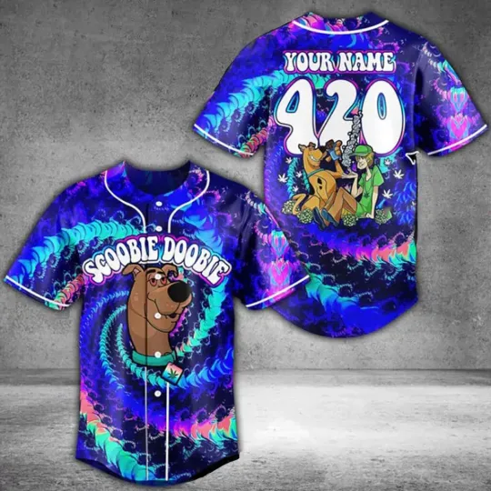 Personalized Scooby Doo Trippy Scoobie Doobie Doo 3D Baseball Jersey Shirt