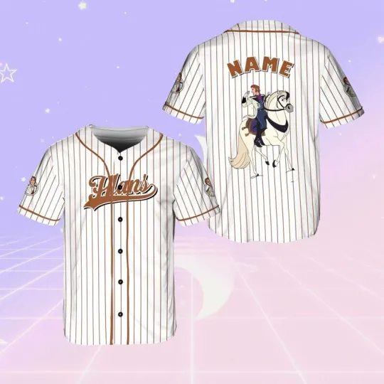 Discover Personalized Frozen Cartoon Prince Hans Riding Horse 3D Baseball Jersey Shirt