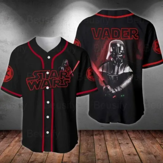 Discover Love Star Wars Love Darth Vader Happy Father's Day 3D Baseball Jersey Shirt