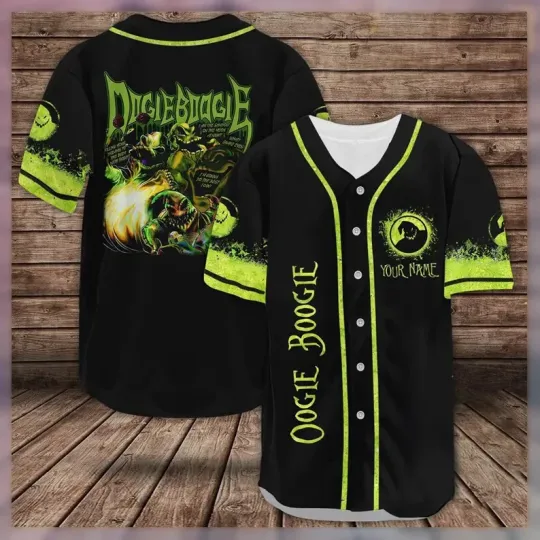 Discover Personalized Oogie Boogie Nightmare Before Christmas 3D Baseball Jersey Shirt