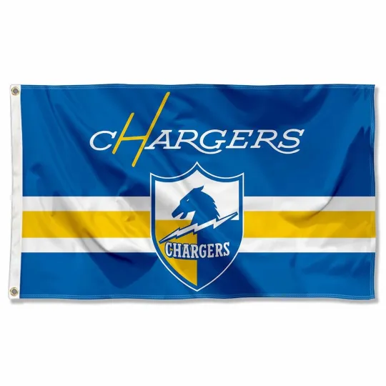 Discover Los Angeles Chargers Football Classic Logo Retro House Flag