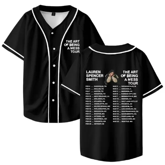 Discover Lauren Spencer Smith The Art Of Being A Mess Tour 2026 Baseball Jersey