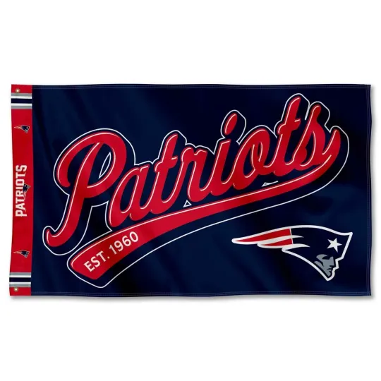 New England Patriots Football 3x5 ft Script Logo Flag - football Gift Banner