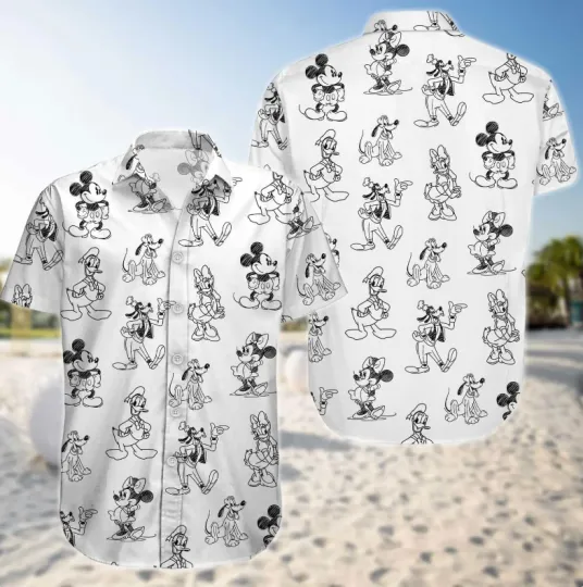 Discover Mickey Mouse Vintage Sketch 3D HAWAII SHIRT HALLOWEEN GIFT CHRISTMAS GIFT