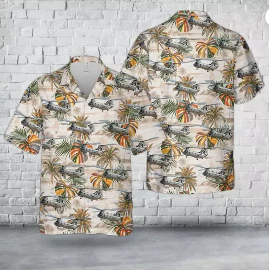 US Marine Corps Boeing Vertol CH-46 Sea Knight Of HMM-764 Hawaiian Shirt