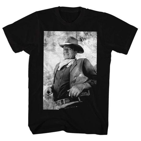 John Wayne Retro Picture Black Shirts