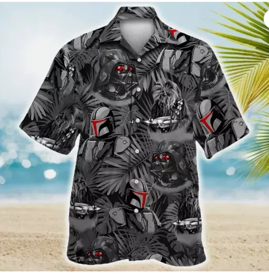 Discover Darth Vader Boba Fett Chewbacca Dark Tropical Hawaiian Shirt