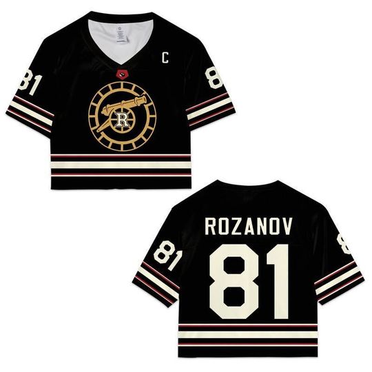 Discover Hollander Rozanov Heated Rivalry Croptop Football Jersey, Heated Rivalry Shirt, Connor Storrie Rozanov Shirt, Gift For Fan -2