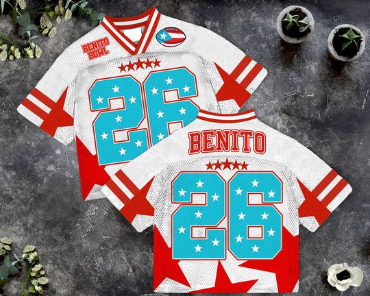 Discover Benito Puerto Rico  Crop Top Football Jersey, Custom Name & Number Jersey,  Football Concert Game Day Crop Top Football Jersey
