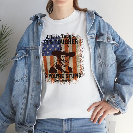 Funny Western Cowboy American Flag Shirt John Wayne Quote T-Shirt 4th of July Shirt