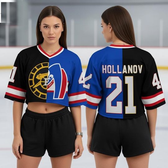 Discover Heated Rivalry Crop Top Football Jersey, ROZANOV & HOLLANDER football Jersey, Connor Storrie Shirt, Ilya Rozanov Shane Hollander