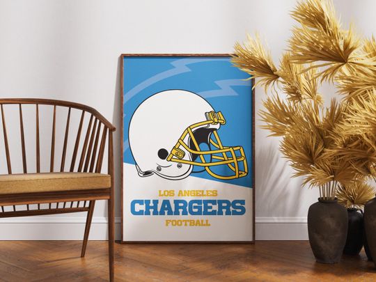 Discover Los Angeles Chargers Helmet Poster - Football Fan Art