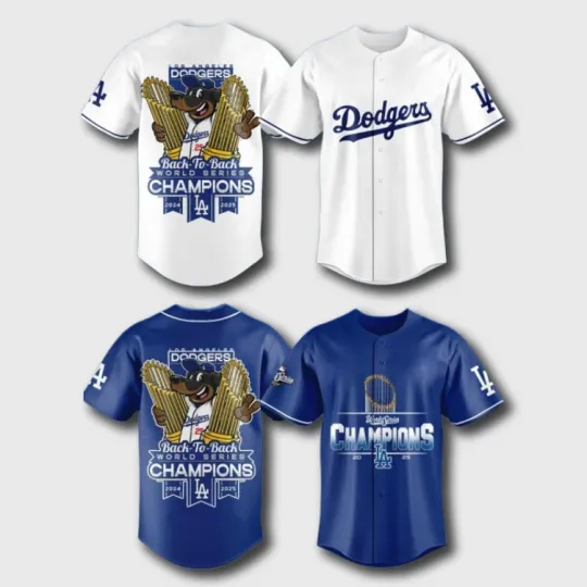 Discover Los Angeles Dodgers Mascot Hug The Tropy World Series Champions 2025 Jersey