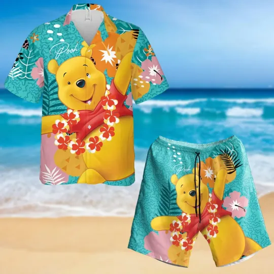 Discover Winnie The Pooh Hawaiian Shirt and Shorts