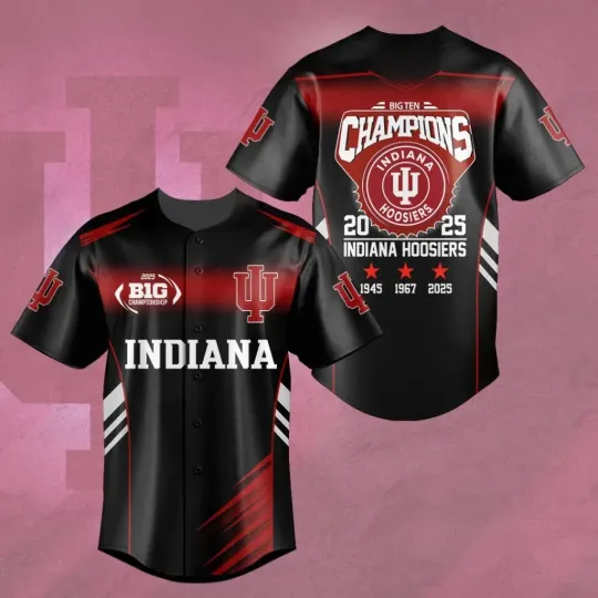 Discover Hoosiers Football 2025 Big Ten Champions Baseball Jersey