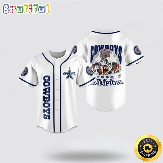 Dallas Football Team Cowboyss Baseball Jersey Champion Bugs Bunny Tasmania White