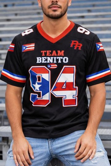 Discover Team Benito 94 Football Jersey, Puerto Rico Team Benito #94 Football Jersey, Mesh Jersey, Sports Shirt, Fan Apparel, Halftime Fan Shirt