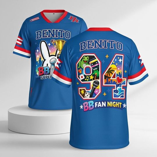 Discover Puerto Rico Team Benito 94 Football Jersey, Mesh Sports Jersey, Red Blue Athletic Jersey, Fan Apparel Gift, Game Day Jersey Shirt