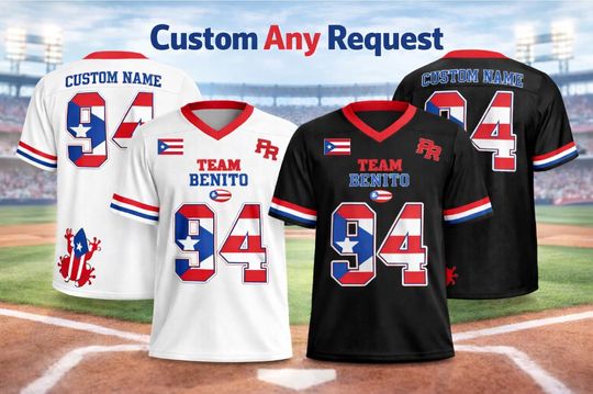 Discover Puerto Rican Football Jersey, Team Benito Football Jersey, Halftime Fan Shirt, Premium cotton