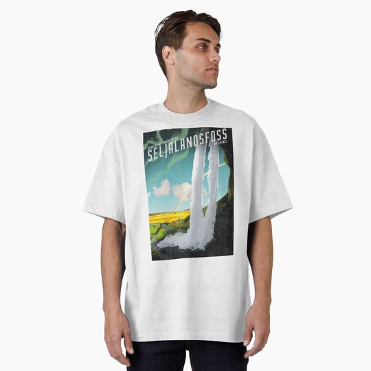 Discover Iceland's Seljalandsfoss Waterfall Oversized T-Shirt