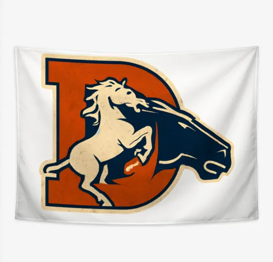 Discover Denver Football 3x5 ft Retro Classic Logo Flag - football Gift Wall Banner