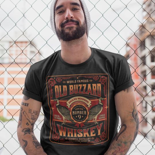 Discover Old Buzzard Whiskey Premium Graphic Tee, Boxy T-Shirt, Graphic T-Shirt, Gift for Him