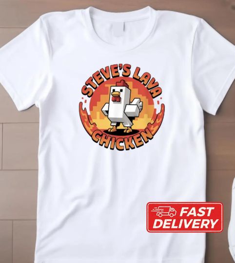Discover Steve's Lava Chicken Kids T-Shirt - Printed Gaming Tee