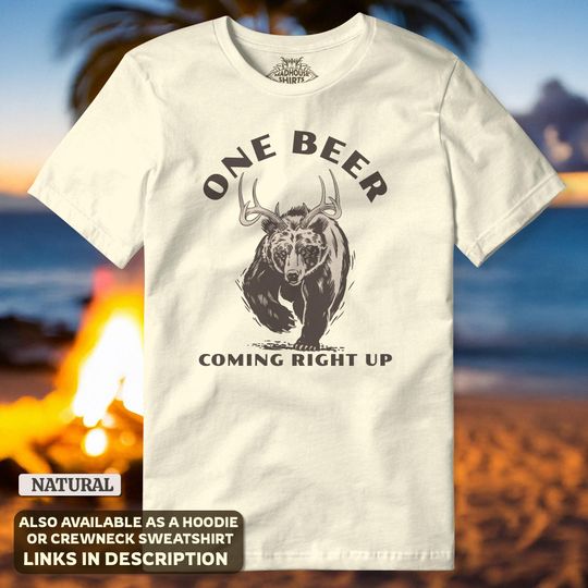 Discover Funny Beer T Shirt, Deer Bear Beer Shirt, Guys Cool Drinking Alcohol Humor T-shirt