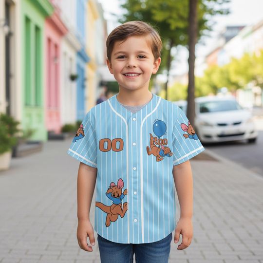 Discover Personalized Disney Winnie The Pooh Baseball Kid Adult Jersey, Kangroo Shirt
