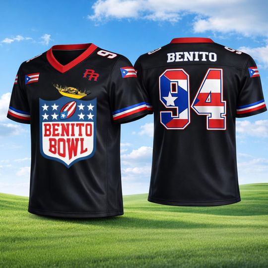 Discover Football Benito Jersey, Custom Bunny Bowl 2026 Shirt, Puerto Rico Team #94 Football Jersey, Mesh Jersey, Sports Shirt, Fan Apparel
