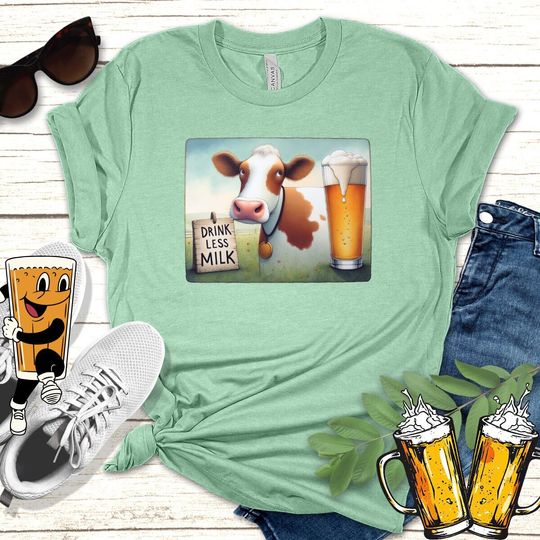 Discover Funny Cow Beer T-Shirt: MooVe Over Milk, Novelty Tee