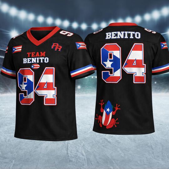 Discover Team Benito 94 Football Jersey, Puerto Rico Team Benito #94 Football Jersey, Mesh Jersey, Sports Shirt, Fan Apparel, Halftime Fan Shirt