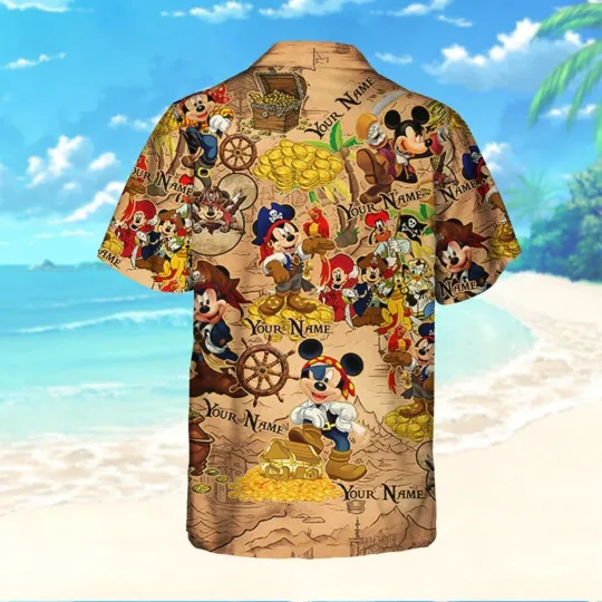 Discover Personalized Disney Vintage Pirate Mickey Mouse Treasure Mickey Hawaii Shirt