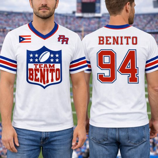 Discover Custom Name Number Team Benito Football Jersey, Football Jersey For Woman Man Super 2026, Puerto Rico Team Benito #94 Football Jersey