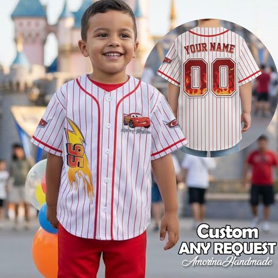 Discover Custom Car McQueen Baseball Jersey , Kid/Youth/Adult Jersey Team Outfit