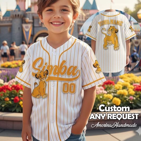 Discover Custom Simba Baseball Jersey , Kid/Youth/Adult Jersey The Lion King Team Outfit