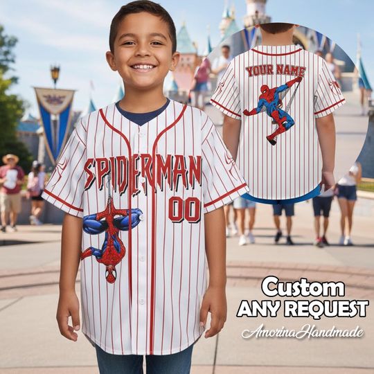 Discover Custom Spider-man Baseball Jersey, Custom Kid Youth Adult Spider Lover Gift